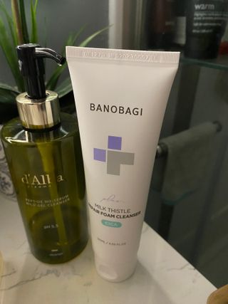 바노바기 코스메틱 바노바기 밀크씨슬 리페어 시카 폼 클렌저 플러스 120ml + 선스크린 플러스 50ml — 5점을 준 리뷰어가 2023년 8월 올린 사용 사진