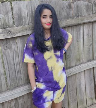 noflik Tie Dye Short Set-여성용 타이 다이 라운지 세트 — 4.5점을 준 리뷰어가 2021년 8월 올린 사용 사진