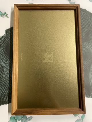 [버녹스] 트레이+홈&amp;리빙+스테인리스/월넛 우드, S400250mm / L450300mm, 골드/실버+1EA — 5점을 준 리뷰어가 2021년 8월 올린 사용 사진