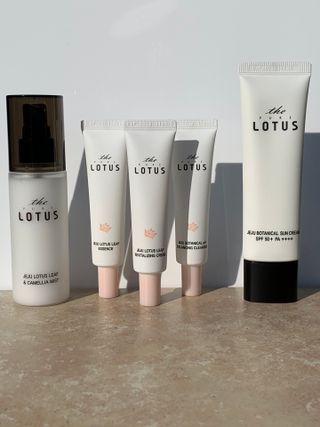 더 퓨어 로터스 제주 식물 선크림 / 제주 연잎 &amp; 동백 미스트 / 순수한 연꽃 어메니티 세트 — 5점을 준 리뷰어가 2022년 7월 올린 사용 사진