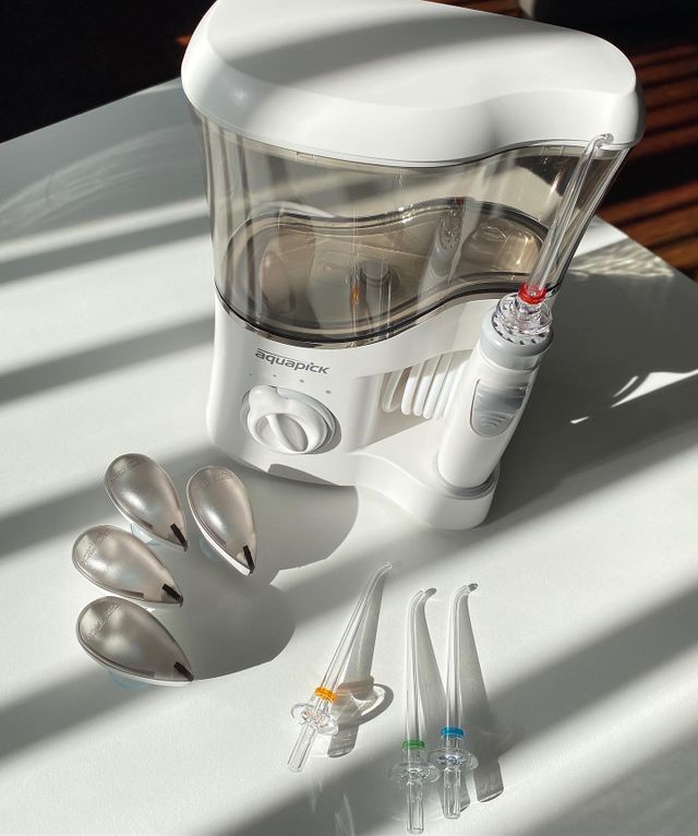 Aquapick AQ-350 물 Flosser 전기 치과 수조 치아 용 전문 구강 세정기 리뷰 사진