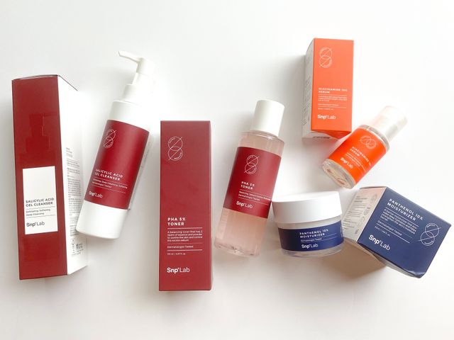 SNP LAB 살리실산 클렌저 + PHA 5 토너 + 나이아신아마이드 10 세럼 + 판테놀 10 모이스처라이저 리뷰 사진