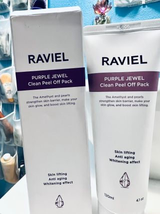 라비엘 RAVIEL 퍼플 쥬얼 클린 필 오프 팩, 마일드 블랙헤드 리무버, 4.1 fl oz(120ml) — 4점을 준 리뷰어가 2022년 9월 올린 사용 사진