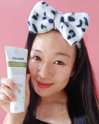 (MY) 라비엘 쑥 그린머드 팩투폼 페이스 클렌저, 4.1fl oz(120ml), 2-in-1 멀티 클렌저 — 5점을 준 리뷰어가 2023년 3월 올린 사용 사진