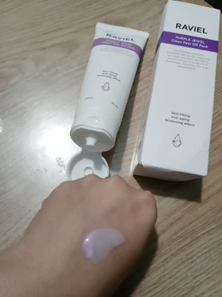 라비엘 RAVIEL 퍼플 쥬얼 클린 필 오프 팩, 마일드 블랙헤드 리무버, 4.1 fl oz(120ml) — 4점을 준 리뷰어가 2023년 5월 올린 사용 사진