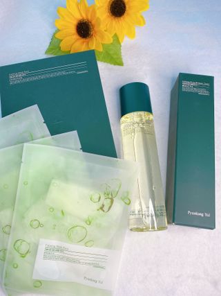 Pyunkang Yul 편강 율 진정 수분 강화 토너 150ml & 진정 마스크팩 10ea — 5점을 준 리뷰어가 2021년 8월 올린 사용 사진