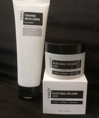 COXIR 블랙 스네일 콜라겐 크림 50ml &amp; 세라마이드 마이크로 더마 클렌저 120ml — 5점을 준 리뷰어가 2021년 8월 올린 사용 사진
