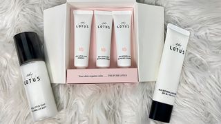 더 퓨어 로터스 제주 식물 선크림 / 제주 연잎 &amp; 동백 미스트 / 순수한 연꽃 어메니티 세트 — 5점을 준 리뷰어가 2022년 7월 올린 사용 사진
