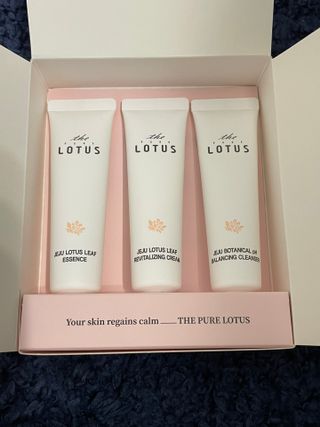 더 퓨어 로터스 제주 식물 선크림 / 제주 연잎 &amp; 동백 미스트 / 순수한 연꽃 어메니티 세트 — 4점을 준 리뷰어가 2022년 12월 올린 사용 사진