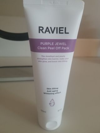 라비엘 RAVIEL 퍼플 쥬얼 클린 필 오프 팩, 마일드 블랙헤드 리무버, 4.1 fl oz(120ml) — 4.5점을 준 리뷰어가 2022년 9월 올린 사용 사진