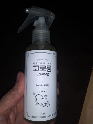 Gororong [고로롱] 실내외 고양이와 고양이를위한 프리미엄 캣닙 스프레이 — 5점을 준 리뷰어가 2021년 2월 올린 사용 사진