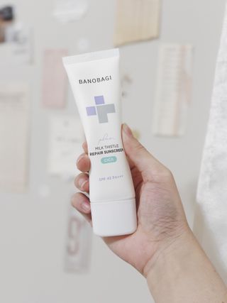 바노바기 코스메틱 바노바기 밀크씨슬 리페어 시카 선스크린 플러스 50ml — 5점을 준 리뷰어가 2024년 4월 올린 사용 사진