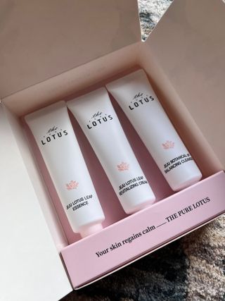 제주 보태니컬 선크림/더 퓨어 로터스 어메니티 세트/연꽃잎 마스크 - 진정 — 5점을 준 리뷰어가 2022년 11월 올린 사용 사진