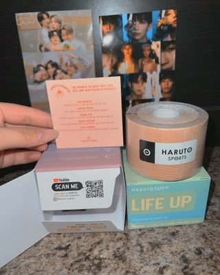 HARUTO 하루토 라이프 UP 엑스트라 센서티브 키네시올로지 테이프 — 5점을 준 리뷰어가 2023년 2월 올린 사용 사진