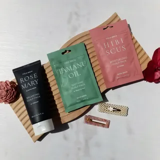 로즈마리 밸런싱 두피팩, 히비스커스 보습 두피팩, 타마누 오일 수딩 두피팩 3종 세트 — 5점을 준 리뷰어가 2022년 4월 올린 사용 사진