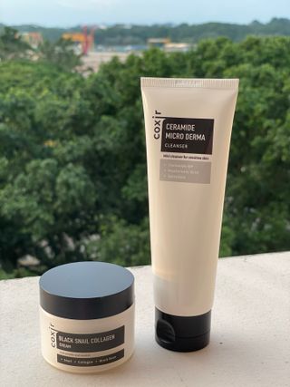 COXIR 블랙 스네일 콜라겐 크림 50ml &amp; 세라마이드 마이크로 더마 클렌저 120ml — 4.5점을 준 리뷰어가 2021년 8월 올린 사용 사진