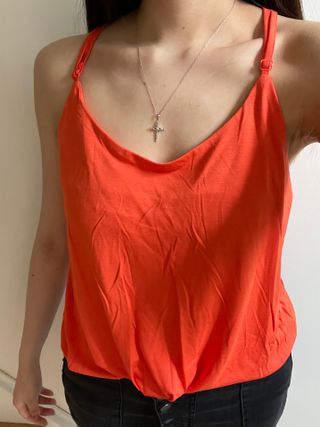 noflik 민소매 스트랩 블라우스-Dressy Tops Summer Spaghetti Strap Tank Tops — 5점을 준 리뷰어가 2021년 7월 올린 사용 사진