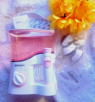 Aquapick AQ-350 물 Flosser 전기 치과 수조 치아 용 전문 구강 세정기 — 4점을 준 리뷰어가 2022년 4월 올린 사용 사진