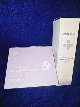 바노바기 코스메틱 바노바기 밀크씨슬 리페어 시카 폼 클렌저 플러스 120ml + 퀵 마스크 플러스 30매 — 4점을 준 리뷰어가 2023년 8월 올린 사용 사진
