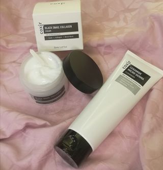 COXIR 블랙 스네일 콜라겐 크림 50ml &amp; 세라마이드 마이크로 더마 클렌저 120ml — 5점을 준 리뷰어가 2021년 8월 올린 사용 사진