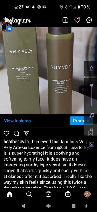 VELY VELY Artemisia Balance Essence — 5점을 준 리뷰어가 2021년 4월 올린 사용 사진