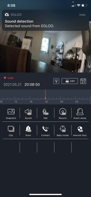 온습도 모니터와 스마트 리모컨이 탑재된 EGLOO cam S4 1080P Wi-Fi 스마트 카메라 — 5점을 준 리뷰어가 2021년 5월 올린 사용 사진