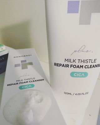 바노바기 코스메틱 바노바기 밀크씨슬 리페어 시카 폼 클렌저 플러스 120ml + 퀵 마스크 플러스 30매 — 5점을 준 리뷰어가 2023년 8월 올린 사용 사진