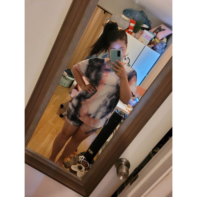 noflik Tie Dye Short Set-여성용 타이 다이 라운지 세트 리뷰 사진