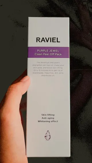 라비엘 RAVIEL 퍼플 쥬얼 클린 필 오프 팩, 마일드 블랙헤드 리무버, 4.1 fl oz(120ml) — 5점을 준 리뷰어가 2023년 4월 올린 사용 사진