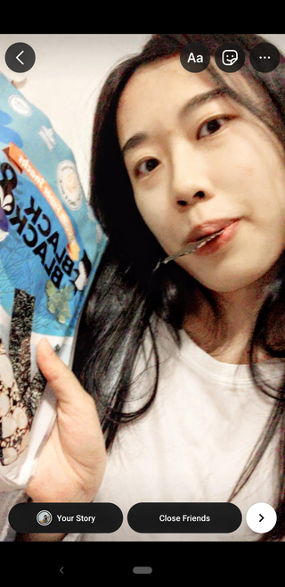 UNCLE NICK 한국 슈퍼 스낵 블랙 &amp; 블랙 김 스낵 — 5점을 준 리뷰어가 2021년 11월 올린 사용 사진