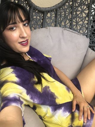 noflik Tie Dye Short Set-여성용 타이 다이 라운지 세트 — 3점을 준 리뷰어가 2021년 7월 올린 사용 사진