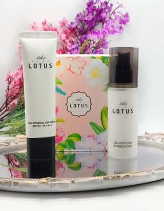 더 퓨어 로터스 제주 식물 선크림 / 제주 연잎 &amp; 동백 미스트 / 순수한 연꽃 어메니티 세트 — 5점을 준 리뷰어가 2022년 9월 올린 사용 사진