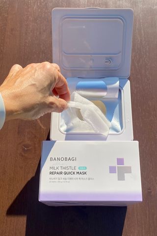 바노바기 코스메틱 바노바기 밀크씨슬 리페어 시카 폼 클렌저 플러스 120ml + 퀵 마스크 플러스 30매 — 4점을 준 리뷰어가 2023년 8월 올린 사용 사진