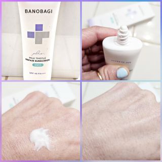 바노바기 코스메틱 바노바기 밀크씨슬 리페어 시카 선스크린 플러스 50ml — 5점을 준 리뷰어가 2023년 10월 올린 사용 사진