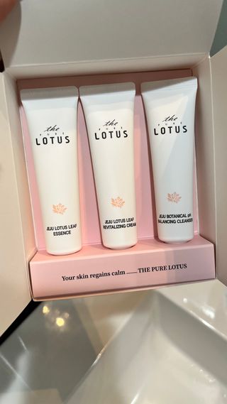 더 퓨어 로터스 제주 식물 선크림 / 제주 연잎 &amp; 동백 미스트 / 순수한 연꽃 어메니티 세트 — 5점을 준 리뷰어가 2022년 7월 올린 사용 사진
