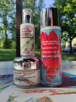 저스트 코스메틱 [JUST COSMETIC SKIN CARE SET] JUST TONER, JUST SERUM, JUST CREAM — 5점을 준 리뷰어가 2023년 5월 올린 사용 사진