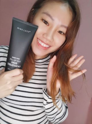나인레스 매지나인 필 업 실크 트리트먼트 200ml 6.76 fl. 온스 유형에 남겨 — 5점을 준 리뷰어가 2022년 1월 올린 사용 사진