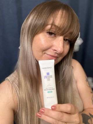 바노바기 코스메틱 바노바기 밀크씨슬 리페어 시카 폼 클렌저 플러스 120ml + 선스크린 플러스 50ml — 5점을 준 리뷰어가 2023년 8월 올린 사용 사진