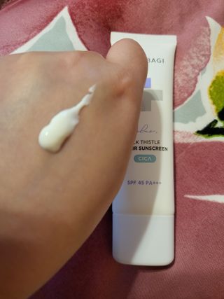 바노바기 코스메틱 바노바기 밀크씨슬 리페어 시카 폼 클렌저 플러스 120ml + 선스크린 플러스 50ml — 4.5점을 준 리뷰어가 2023년 8월 올린 사용 사진