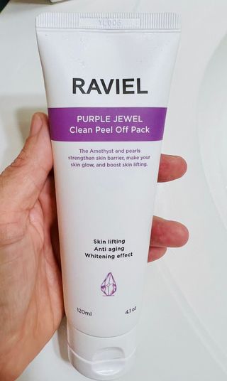라비엘 RAVIEL 퍼플 쥬얼 클린 필 오프 팩, 마일드 블랙헤드 리무버, 4.1 fl oz(120ml) — 5점을 준 리뷰어가 2022년 9월 올린 사용 사진
