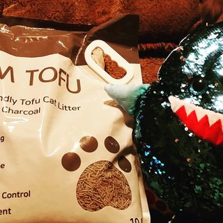 카미스쥬 KAMY 's ZOO I AM TOFU 프리미엄 천연 두부 고양이 쓰레기 숯 10LB — 5점을 준 리뷰어가 2021년 3월 올린 사용 사진