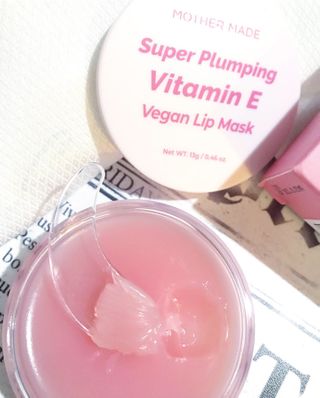 마더메이드 [어머니 만든] 슈퍼 플럼 핑 Vit E 비건 립 마스크 _E — 5점을 준 리뷰어가 2020년 12월 올린 사용 사진