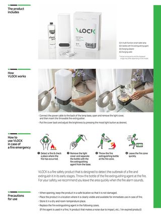 스마트조명소화기 블럭(VLCOK) 스마트조명소화기 블럭VLOCK 디지털시계 조명수유등/무드등화재감지 및 알람 투척식소화기 탑재 — 4점을 준 리뷰어가 2022년 3월 올린 사용 사진