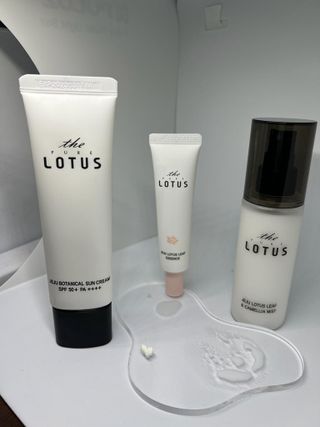 더 퓨어 로터스 제주 식물 선크림 / 제주 연잎 &amp; 동백 미스트 / 순수한 연꽃 어메니티 세트 — 5점을 준 리뷰어가 2022년 12월 올린 사용 사진