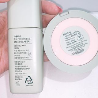 지베르니 밀착 커버 파운데이션 30ml + 밀착 커버 쿠션 본 제품 — 5점을 준 리뷰어가 2023년 9월 올린 사용 사진