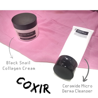 COXIR 블랙 스네일 콜라겐 크림 50ml &amp; 세라마이드 마이크로 더마 클렌저 120ml — 4점을 준 리뷰어가 2021년 8월 올린 사용 사진