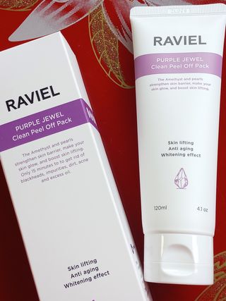 라비엘 RAVIEL 퍼플 쥬얼 클린 필 오프 팩, 마일드 블랙헤드 리무버, 4.1 fl oz(120ml) — 4점을 준 리뷰어가 2023년 5월 올린 사용 사진