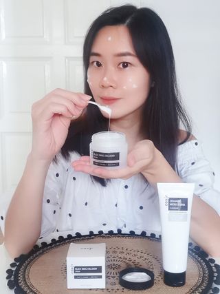 COXIR 블랙 스네일 콜라겐 크림 50ml &amp; 세라마이드 마이크로 더마 클렌저 120ml — 5점을 준 리뷰어가 2021년 8월 올린 사용 사진