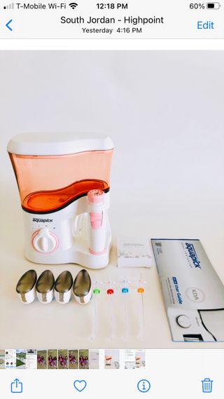 Aquapick AQ-350 물 Flosser 전기 치과 수조 치아 용 전문 구강 세정기 — 4점을 준 리뷰어가 2022년 4월 올린 사용 사진