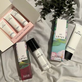 더 퓨어 로터스 제주 식물 선크림 / 제주 연잎 &amp; 동백 미스트 / 순수한 연꽃 어메니티 세트 — 5점을 준 리뷰어가 2022년 11월 올린 사용 사진
